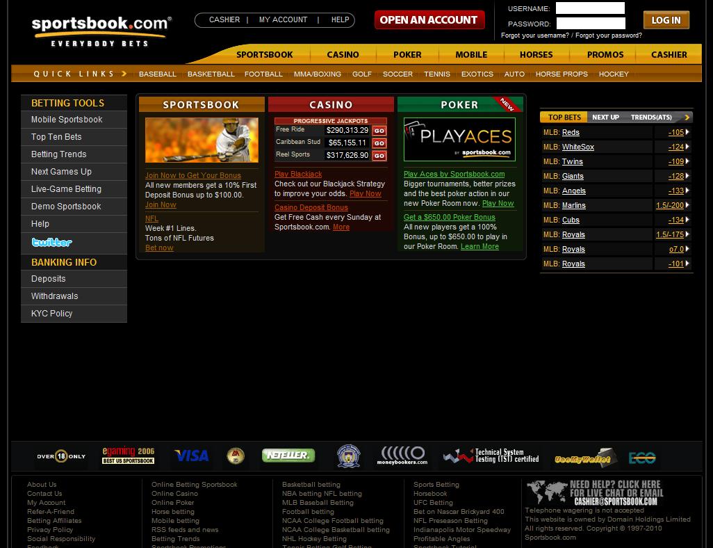 Sportsbook.com Homepage