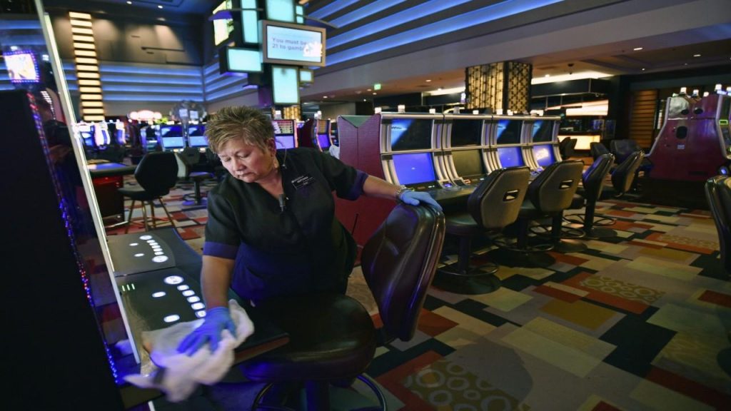 Casino Worker Wearing Gloves